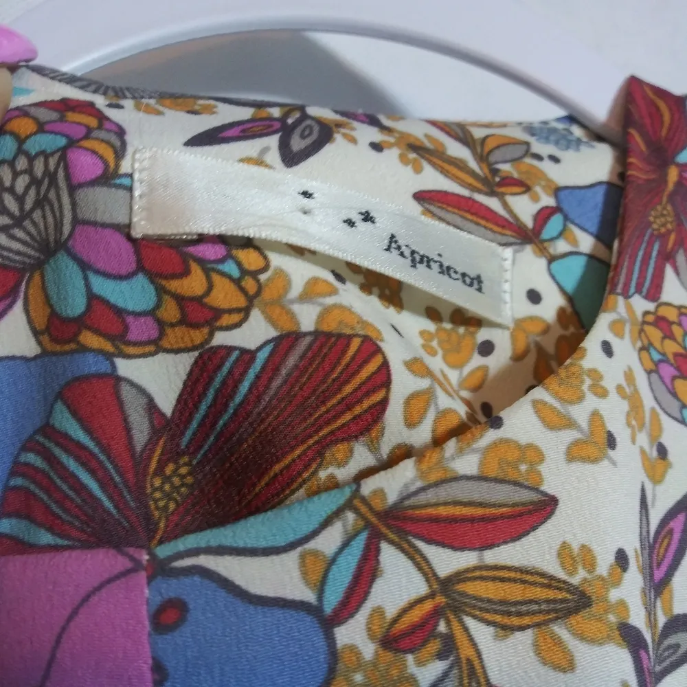 Apricot Floral Sleeveless Waist Tie Gathered Dress Dinner Party Size XS Pink - Image 5