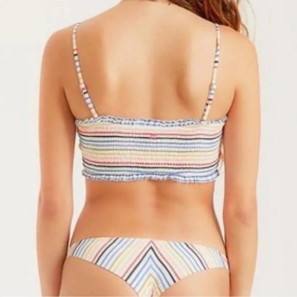 Billabong Gimme Sun Smock Tube Bikini Top Removable Cups Striped Colorful S - Image 2