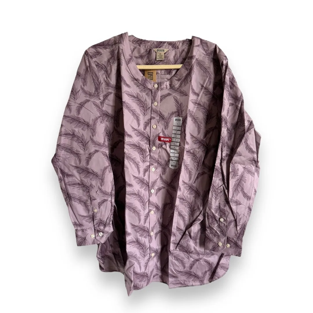 Duluth Trading Co Womens‎ Blouse Sz 2X Wrinklefighter Tunic Purple Feather NEW - Image 3