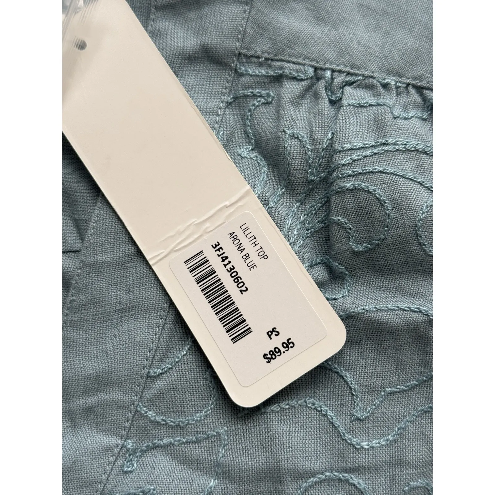 NWT Soft Surroundings Lillith Top Womens SP Small Petite Slate Blue Tunic Linen - Image 4