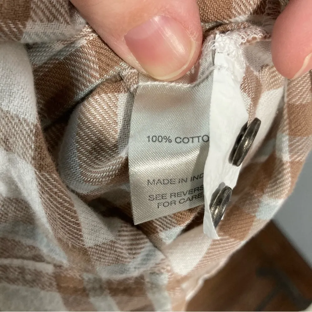 NWT BKE plaid flannel button‎ down shirt size XS - Image 6