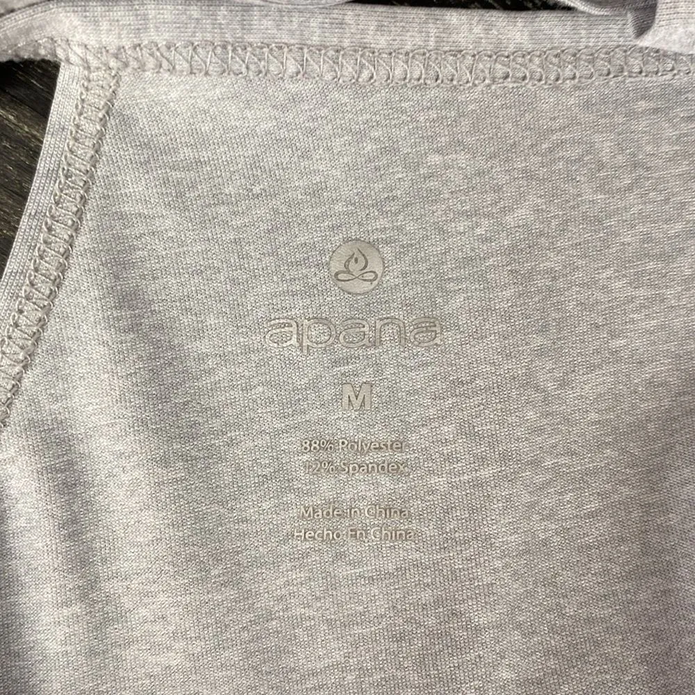 Apana Gray Sleeveless Strappy V Back Sport Tank Top M - Image 5