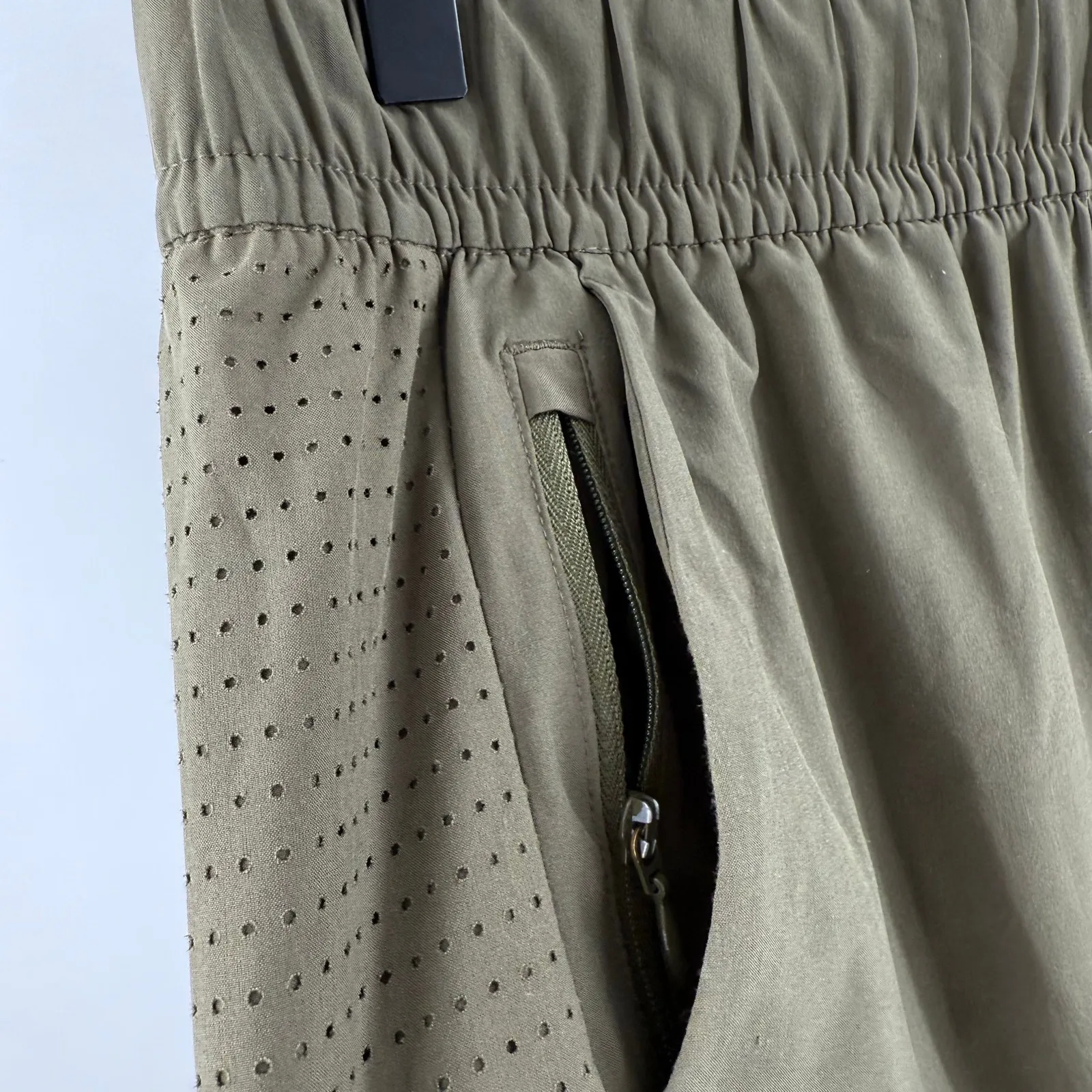 T by Talbots Pants Women's Size Medium Lightweight Stretch Wide Leg Crop Green - Image 7