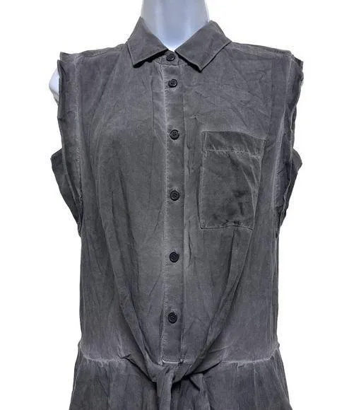 Soft Surroundings Camilla Women's Charcoal Gray Wide Leg Pant Jumpsuits size PS - Image 5