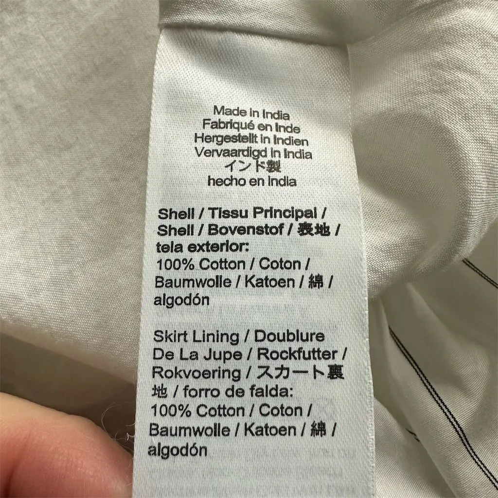 NWT Madewell Women's Bubble-Hem Mini Shirtdress Pinstripe Poplin White S - Image 9