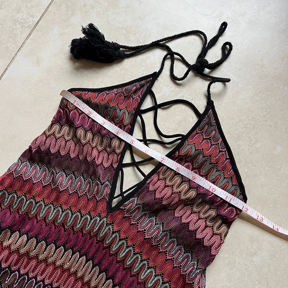 Urban Outfitters UO Ecote Stitch Lace-Up Metallic Boho Maxi Dress Size XS - Image 13