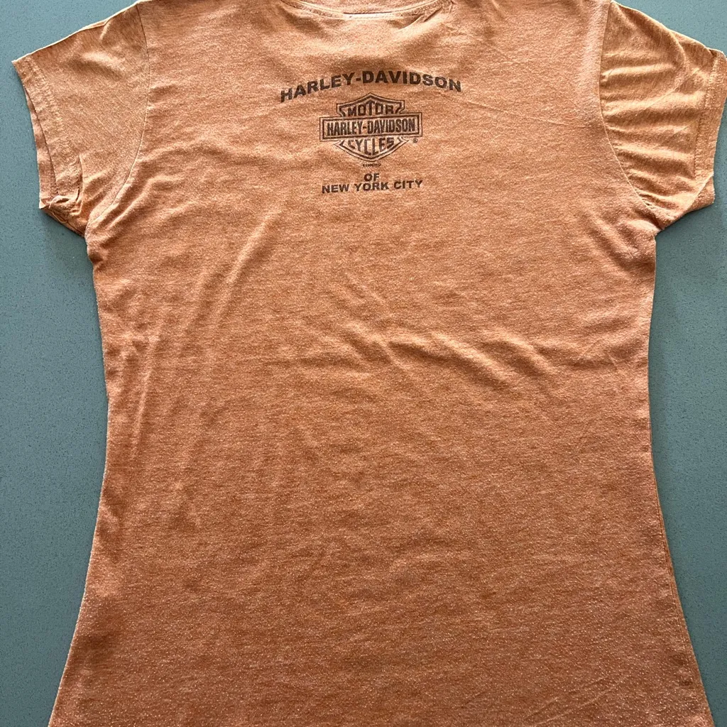 Harley-Davidson Women’s T-Shirt New York City Medium Eagle Rhinestones Y2K NYC - Image 2
