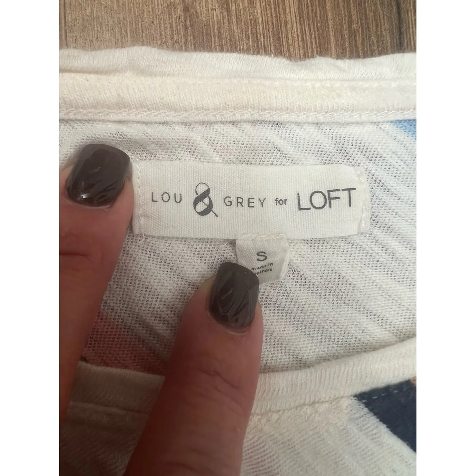 Lou & Grey‎ Cropped Tee Striped Cotton Size S - Image 4