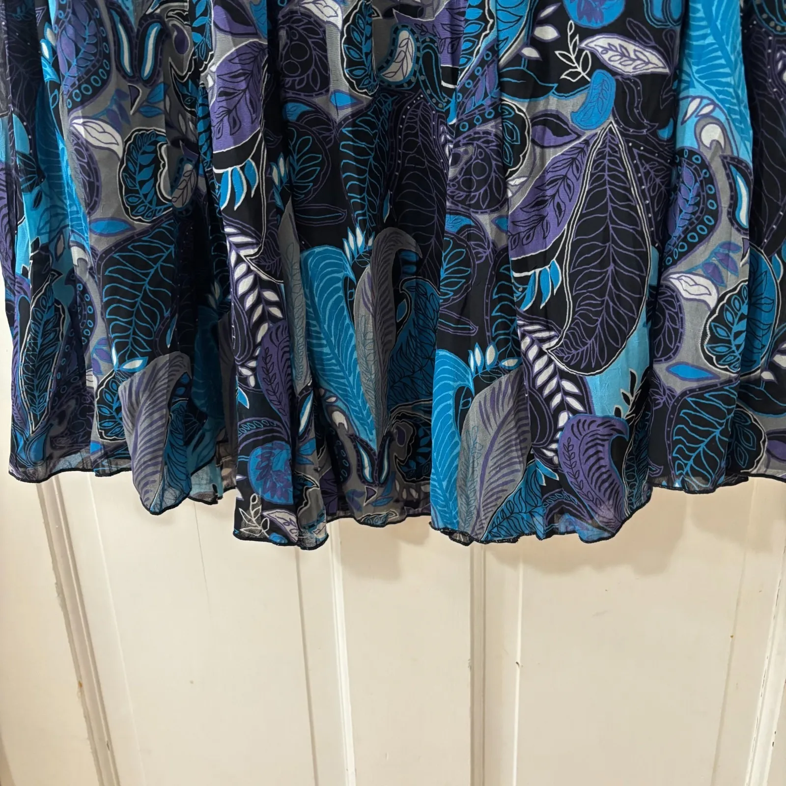 Vintage Midi Blue Semi sheer Whimsical Skirt Boho Fairy‎ Dreamy Flowy Sz L? Size L - Image 2