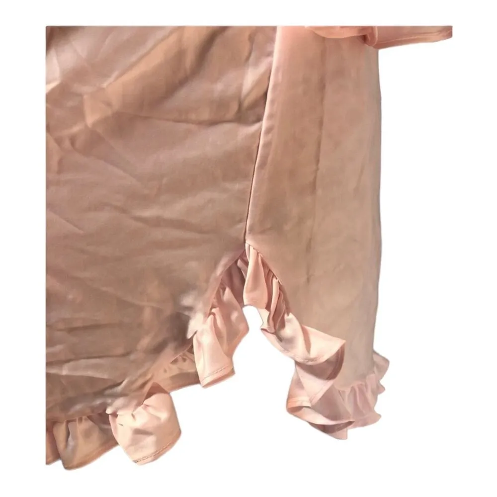 American Vintage ELISSIA nightgown with ruffles & embroidery in pink size small - Image 7