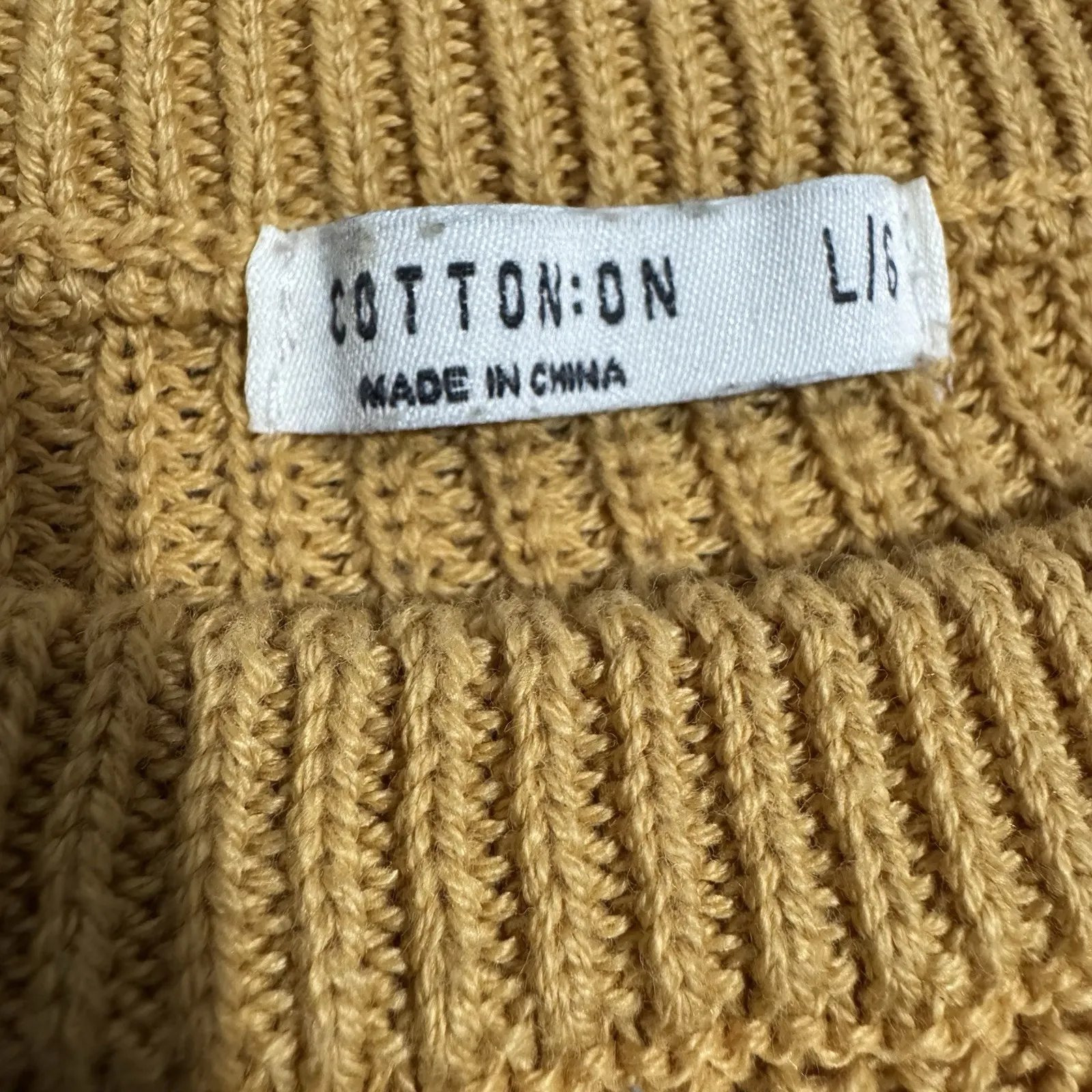 Cotton On Women Knit Sweater Mustard Crew Neck Long Dolman Sleeve Size Large - Image 11