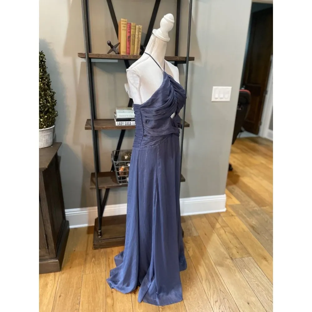 LIKELY Runa Halter Maxi Gown Night Shadow Blue Womens Size 10 - Image 9