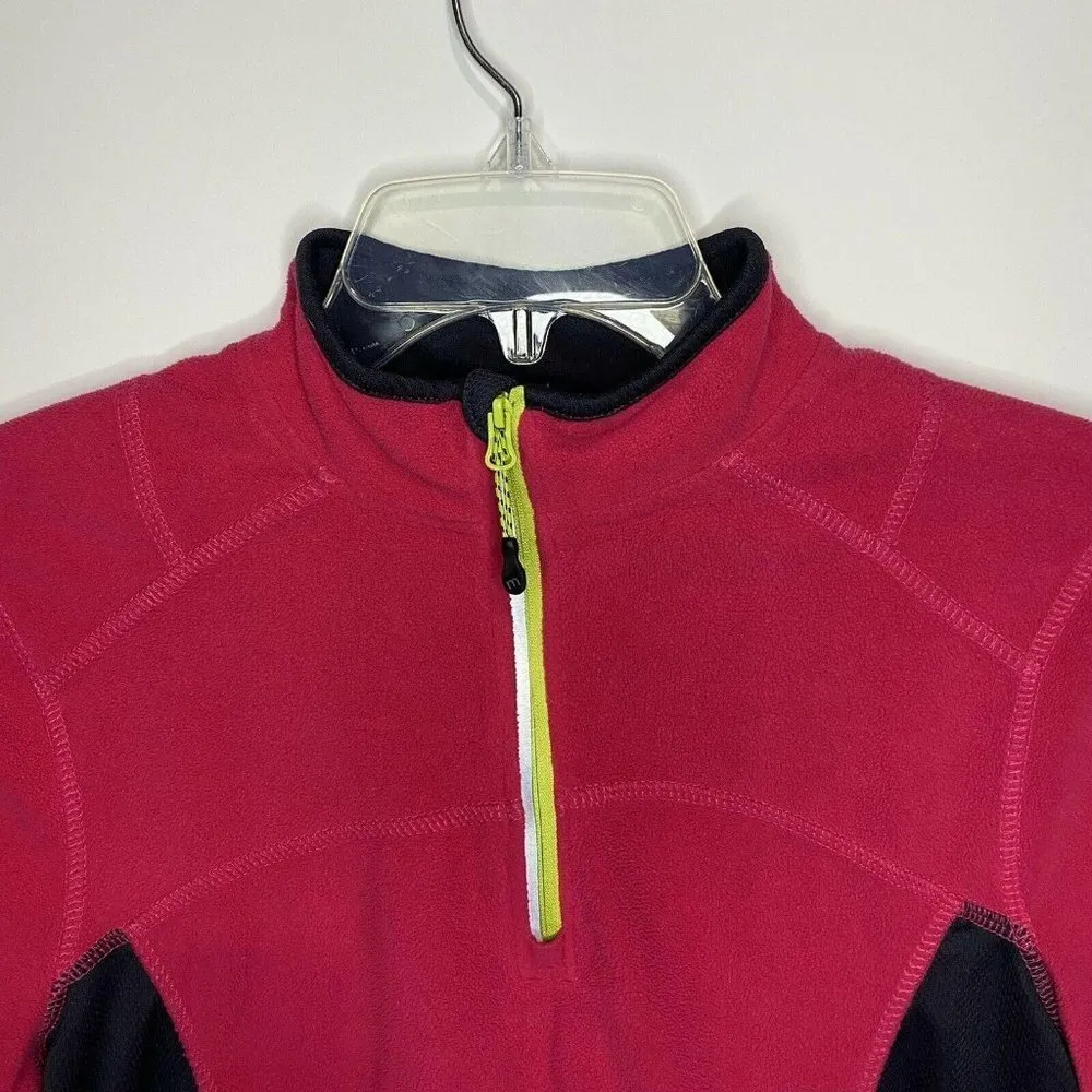 Mondetta Womens Sz Medium Pink Black 1/4 Zip Pullover - Image 2