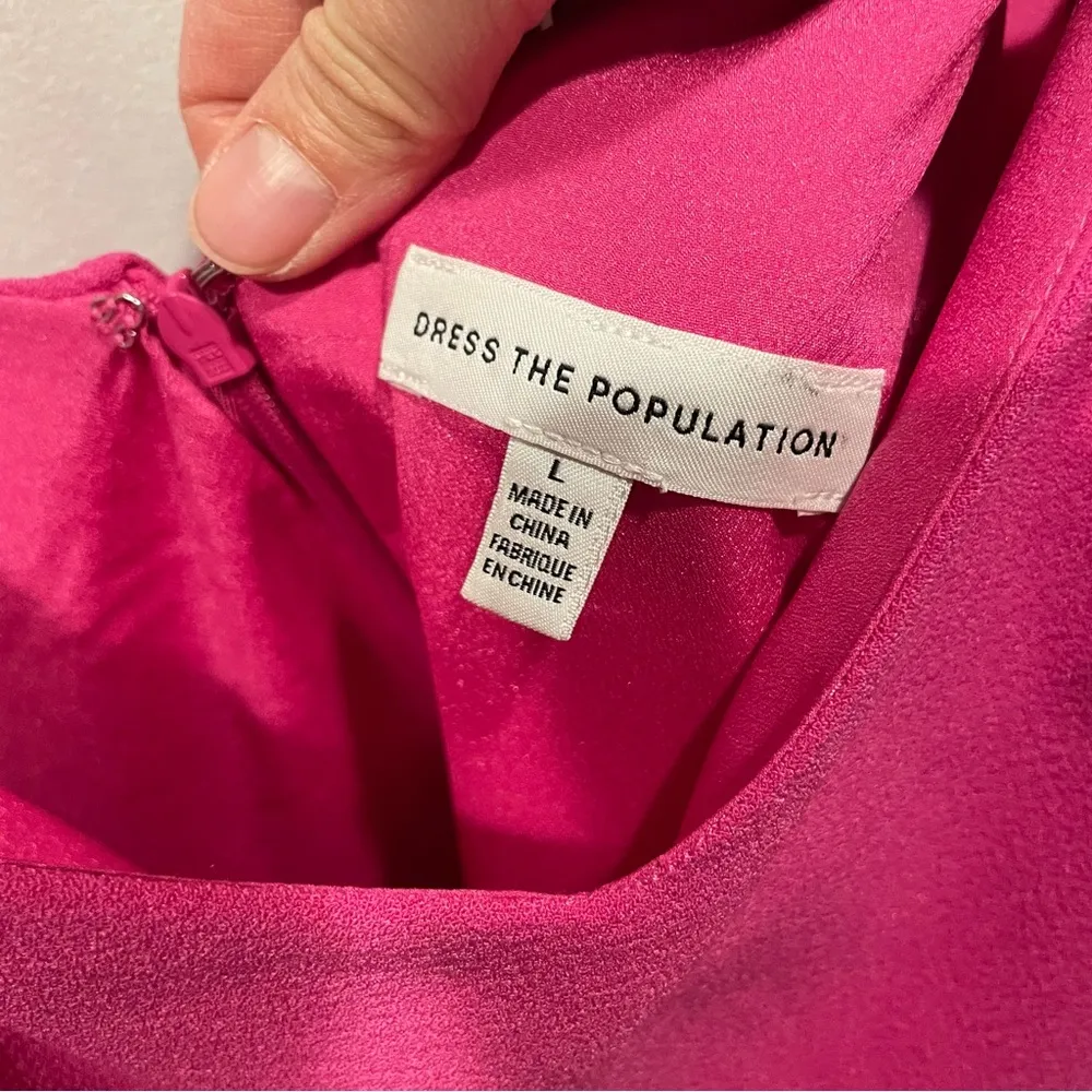 Dress the Population Nordstrom NWT fuchsia Alondra midi dress adjustable straps - Image 5