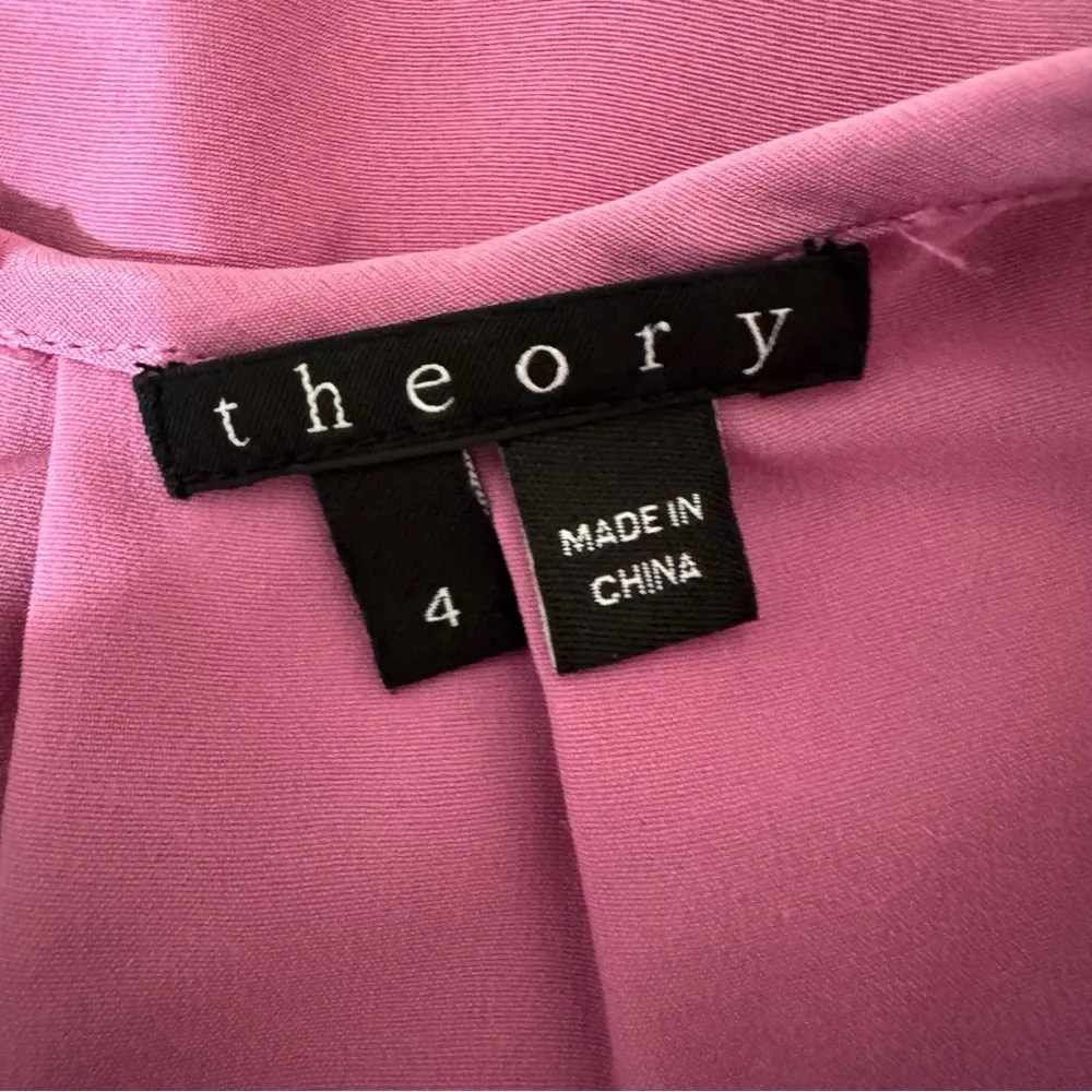 Theory Fuchsia and‎ Cream Silk Halter Sheath Mini Dress Size 4 - Image 4