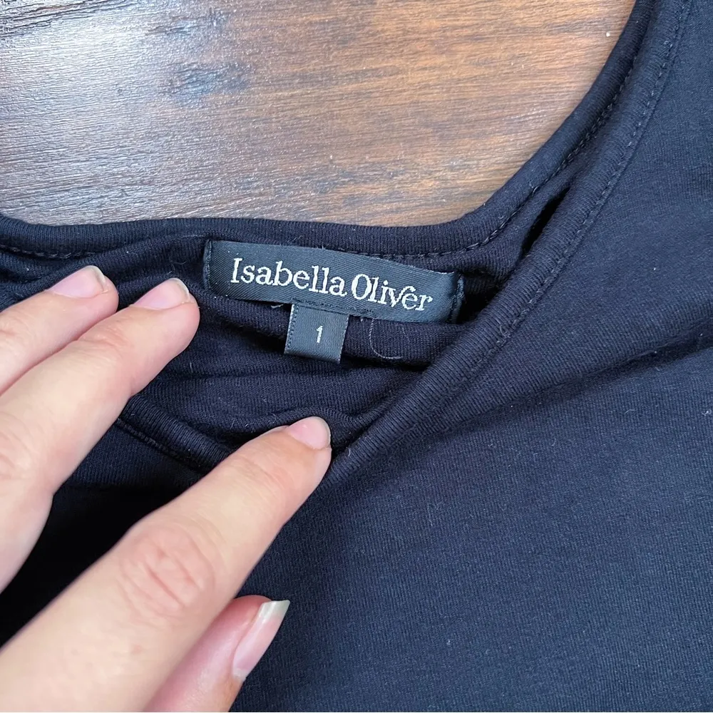 Isabella Oliver • Ellis Maternity Tank Dress ruched jersey midi black scoop neck Size undefined - Image 4