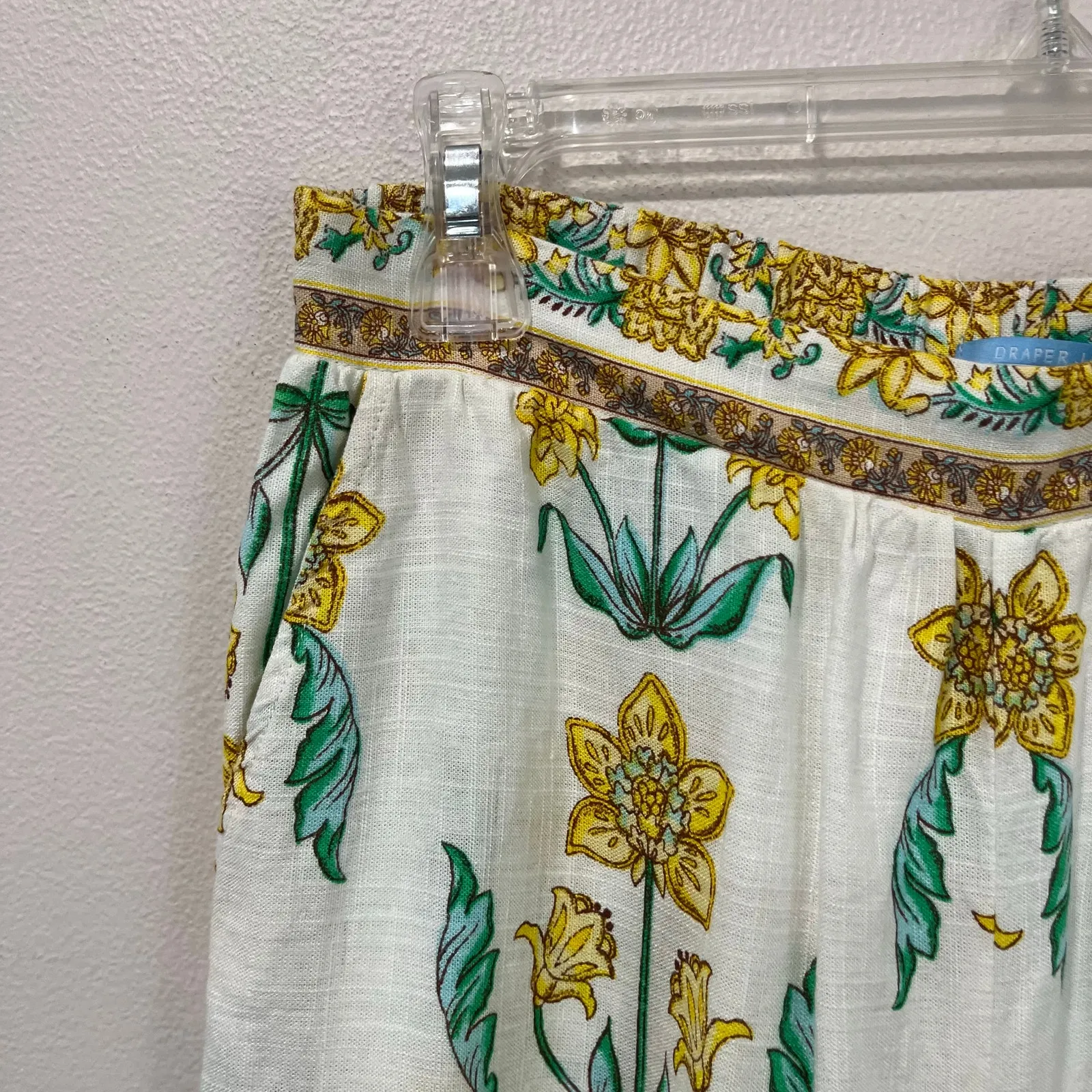 Draper James Floral Pants Size S Linen Rayon Blend Boho Cottagecore Chic - Image 4