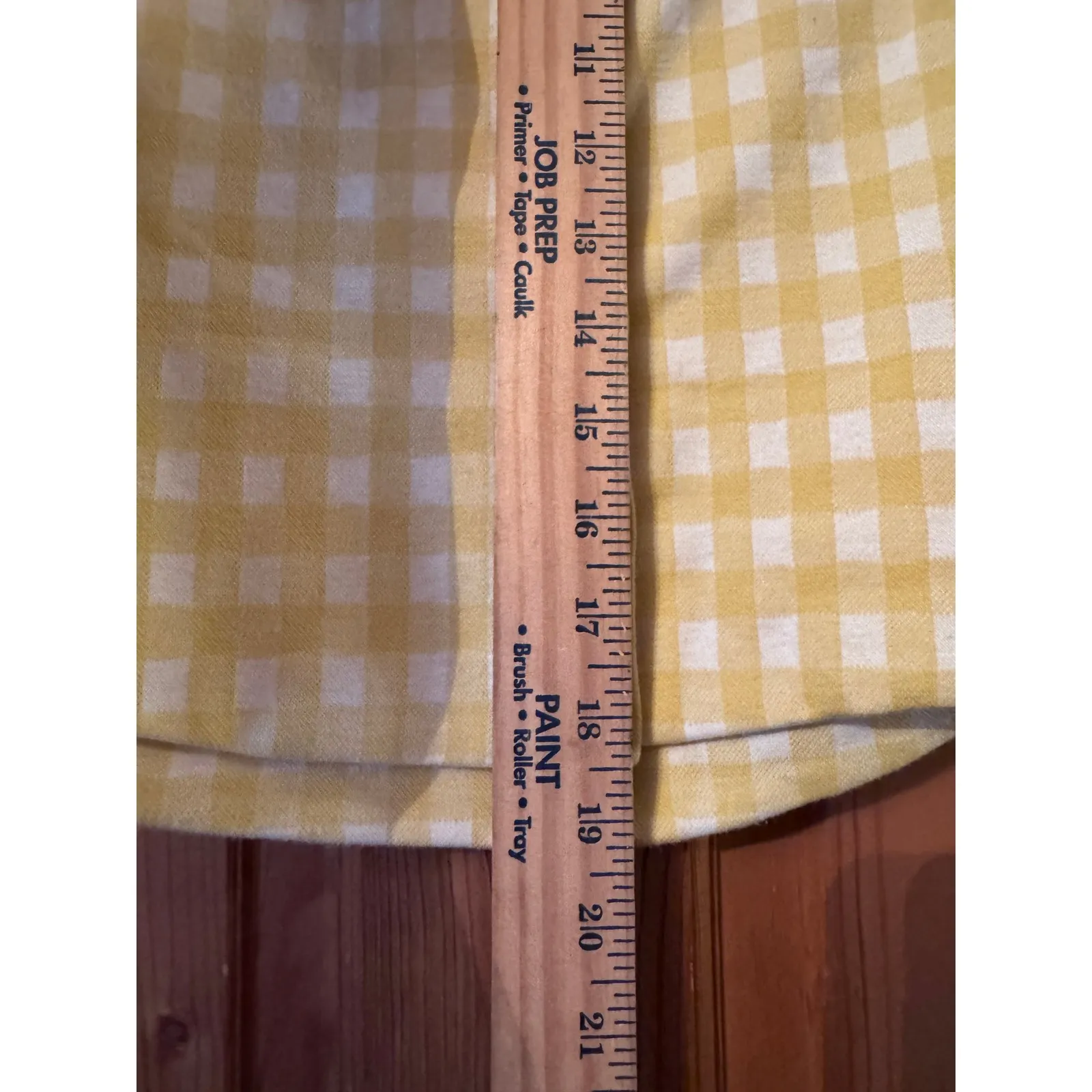 Flannel Gingham Top Yellow Sleeveless Blouse Square Neck Button Up Casual Cute - Image 6