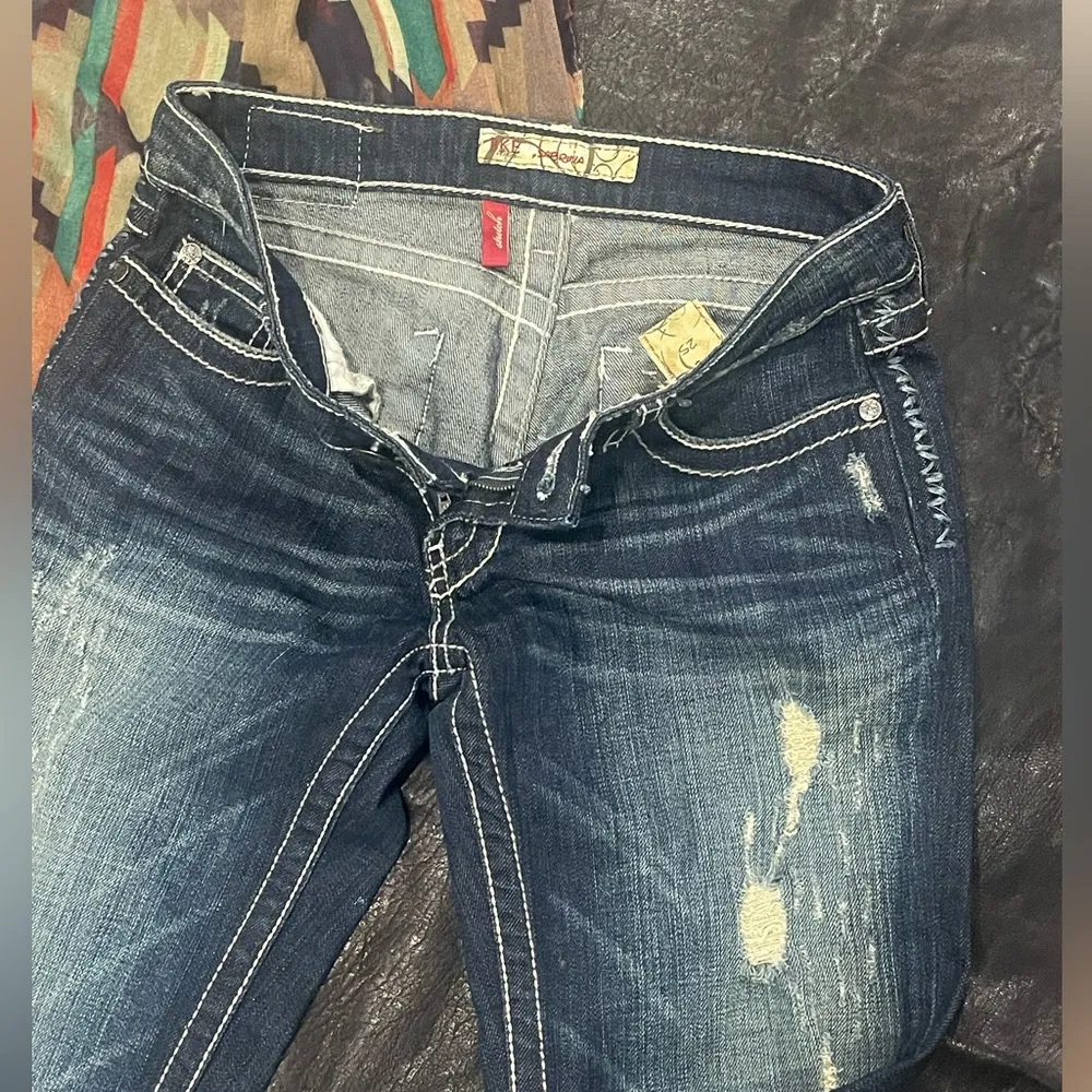 Women's BKE Sabrina Stretch Low Rise Boot Cut Jean Med Wash Chunky Side … - Image 6