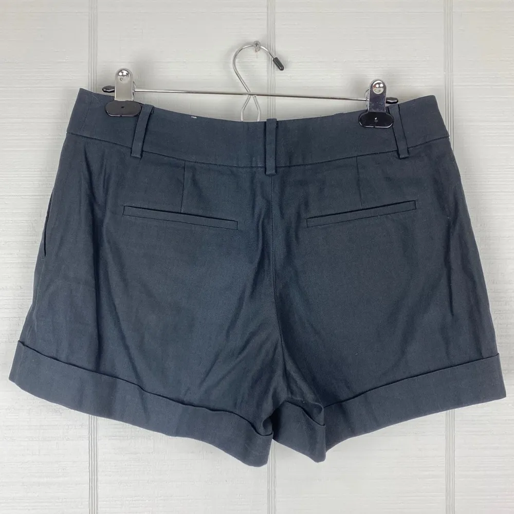 Ann Taylor Black Cuffed Flat Front Mid Rise Chino Shorts 4.5” Inseam Size 6 - Image 2