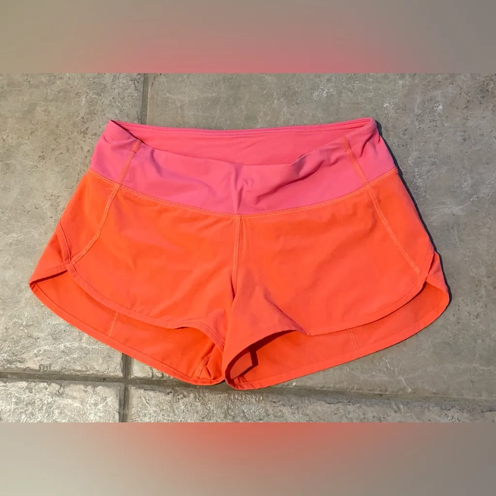 Rare Lululemon Run Speed Shorts 2.5” 4-Way Stretch Very Light Flare Coral Size 4 - Image 6