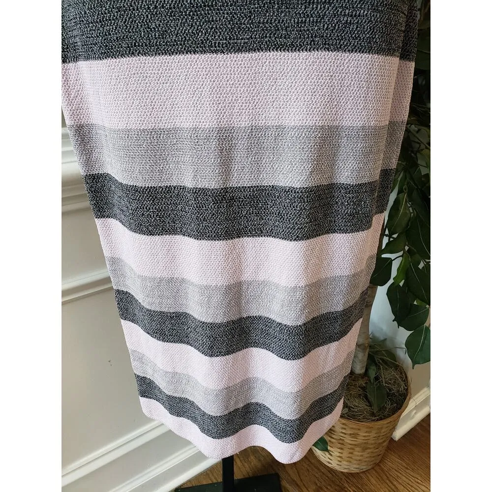 Eva. Mendes Long Maxi Dress Women Size XS Multi Rayon Striped Long Sleeve V Neck Gray - Image 11