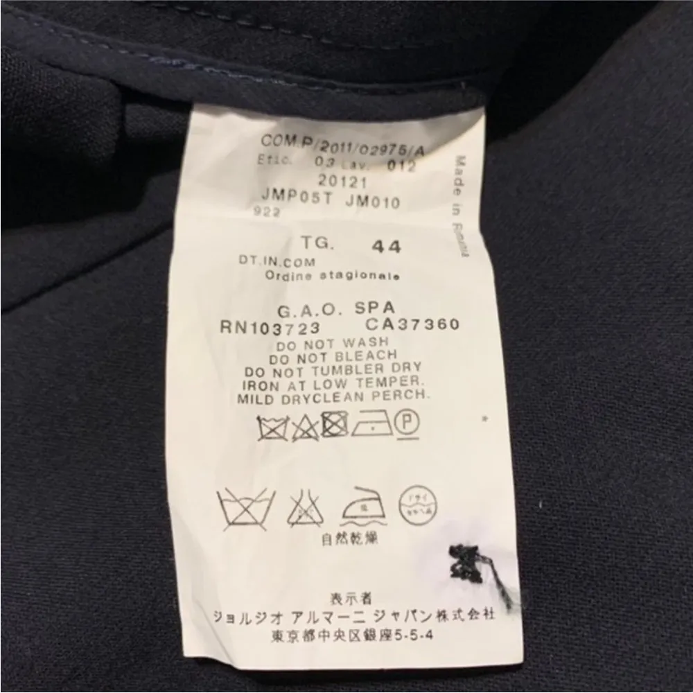 Armani Collezioni Deep Navy Blue 100% Virgin Wool Trouser Pants - Image 7