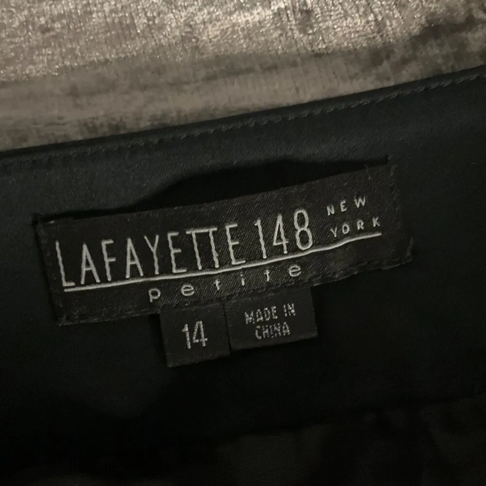 Lafayette 148 New York Petite Black Skirt Size 14 P knee length contemporary - Image 4