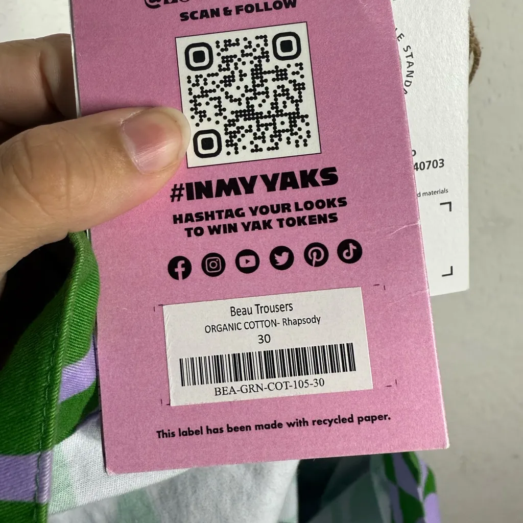 NWT Lucy & Yak Beau Trousers In Rhapsody Print Size 26R Purple - Image 11