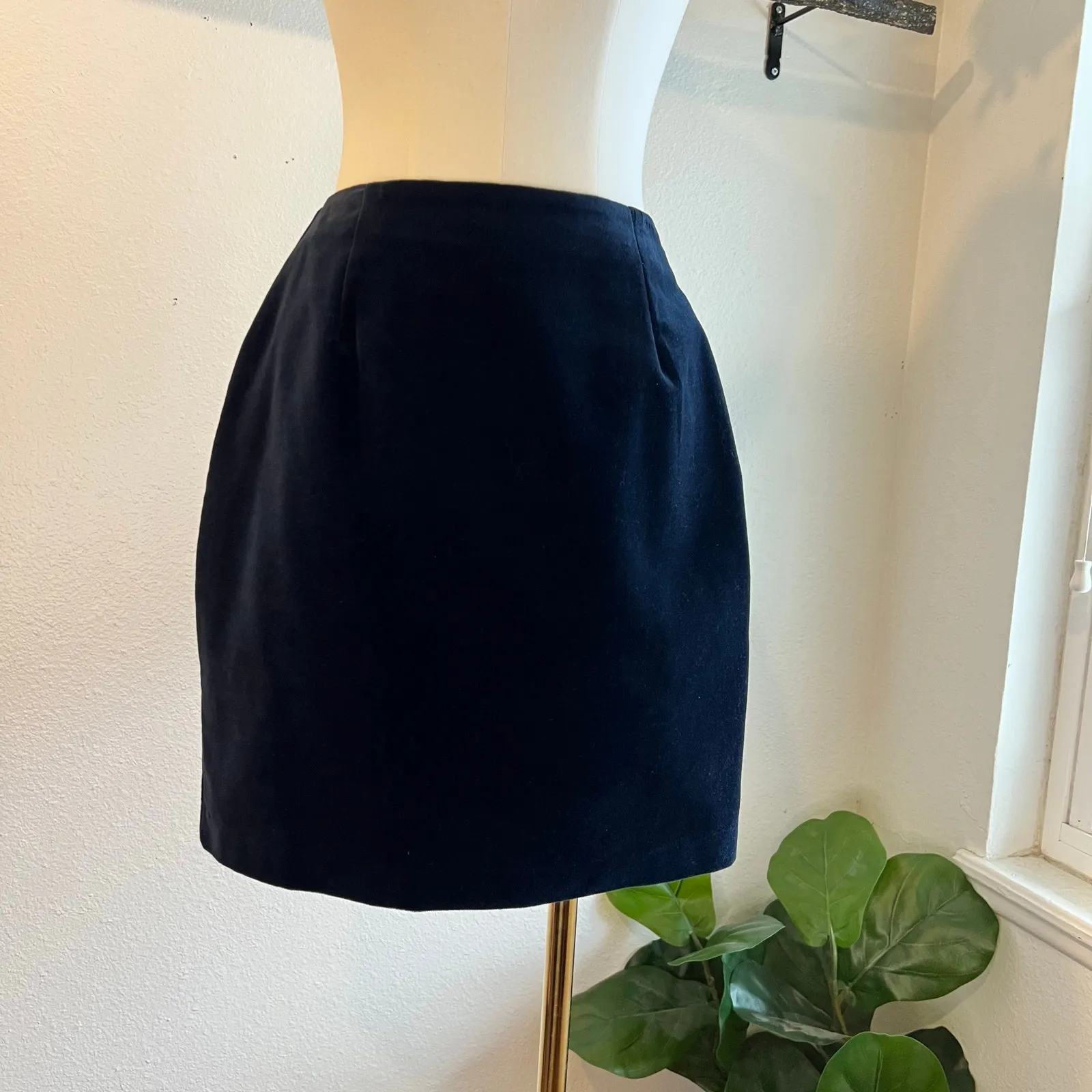Hugo Buscati Blue Velvet Cotton Mini Skirt USA Made Size 6 - Image 10