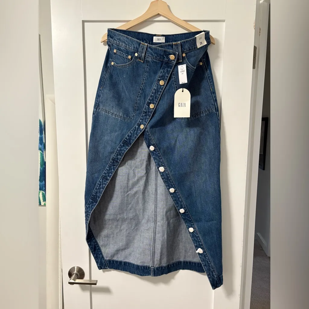 GAP x Cult Gaia Asymmetrical Denim Skirt NWT - Image 5