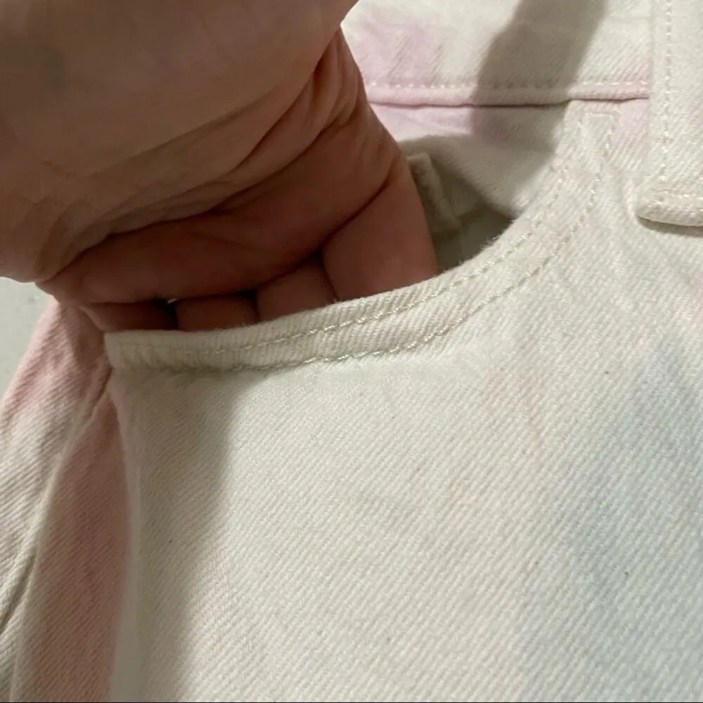 Universal Thread Vintage Straight White Pink & Blue Jeans Womens 2 Polka Dot - Image 8