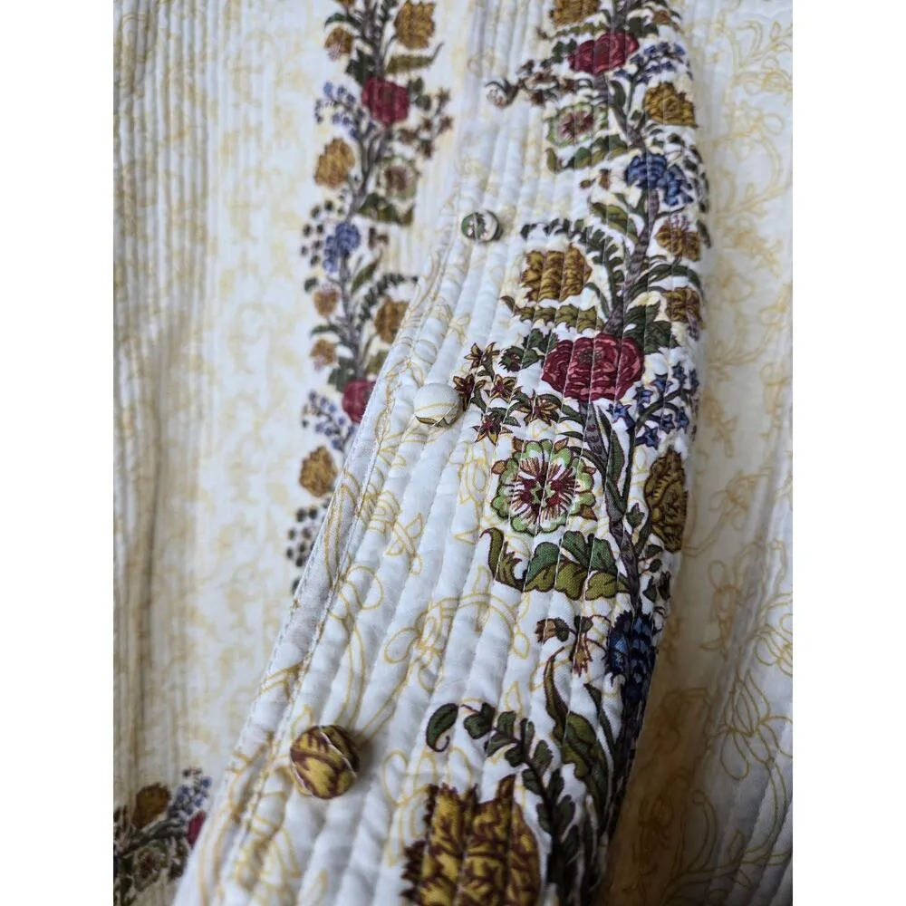 Vtg 90s Sam Hilu's Collection Quilted cotton Jacket medium Floral Garden Dainty - Image 5