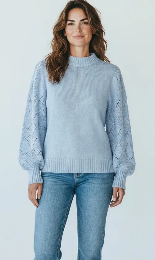 & Isla Light Blue Women's Sweater Size XS - Image 2
