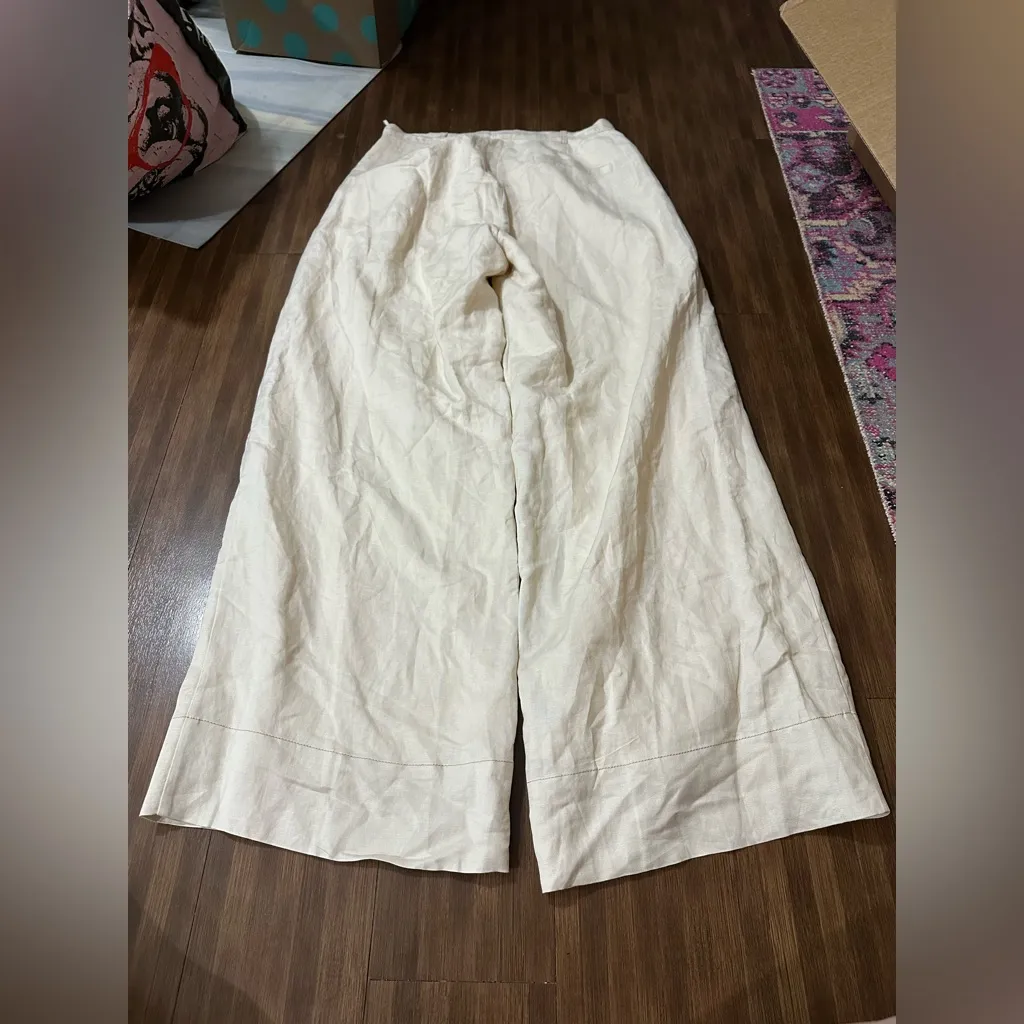 Mon Renn wide leg linen pants size US Large - Image 8