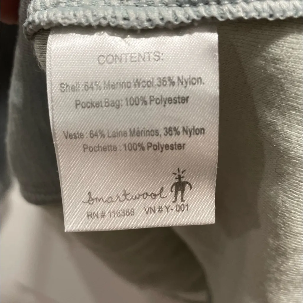 Smartwool Gray 1/2 Zip Long Sleeve Merino Wool Size Medium - Image 5