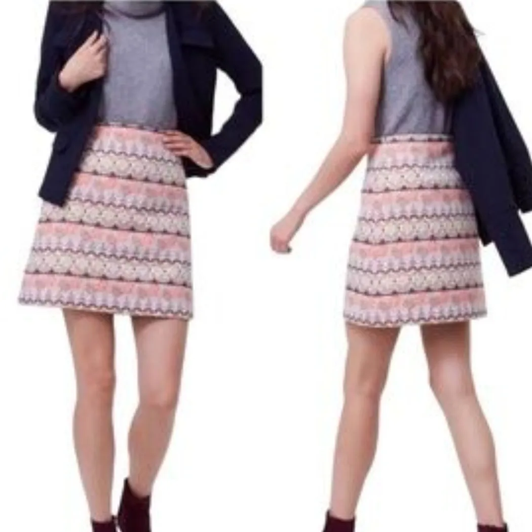 Ann Taylor LOFT Multicolor Shimmer Mosaic Mini Skirt Womens Size 10 NWOT Preppy - Image 2