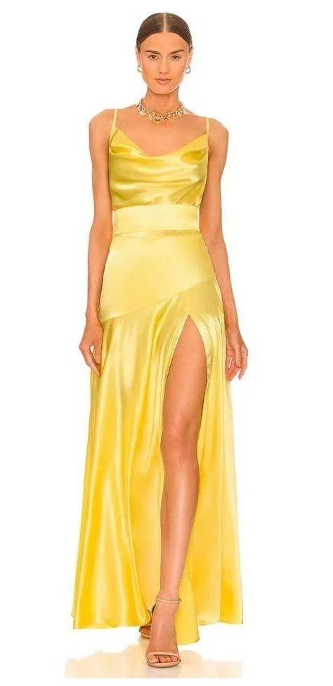Bronx and Banco x  Maxi Dress in Canary Yellow, Size Small - Image 2