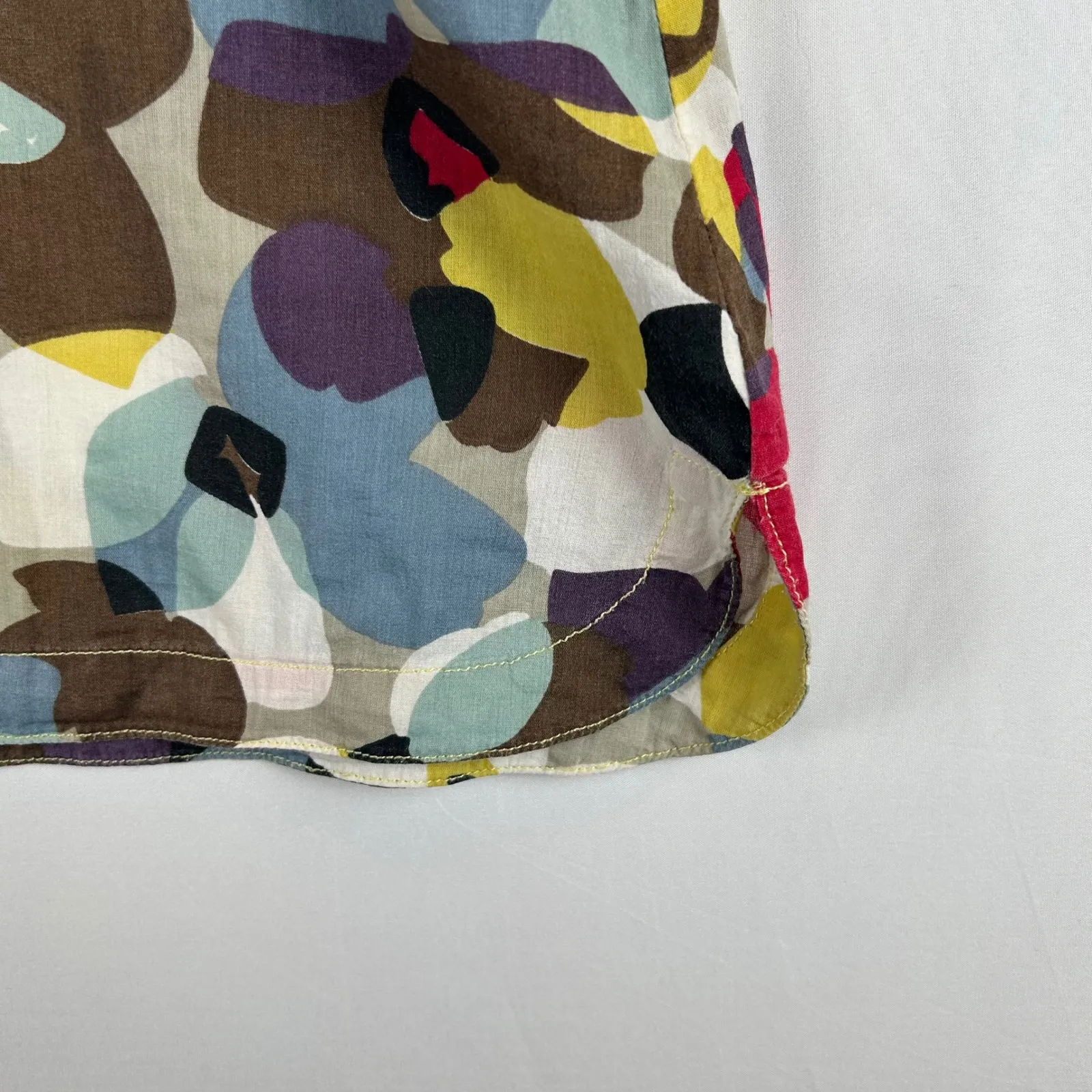Boden Multicolor Abstract Floral Print V Neck 3/4 Sleeve Top Blouse US‎ 6 - Image 10