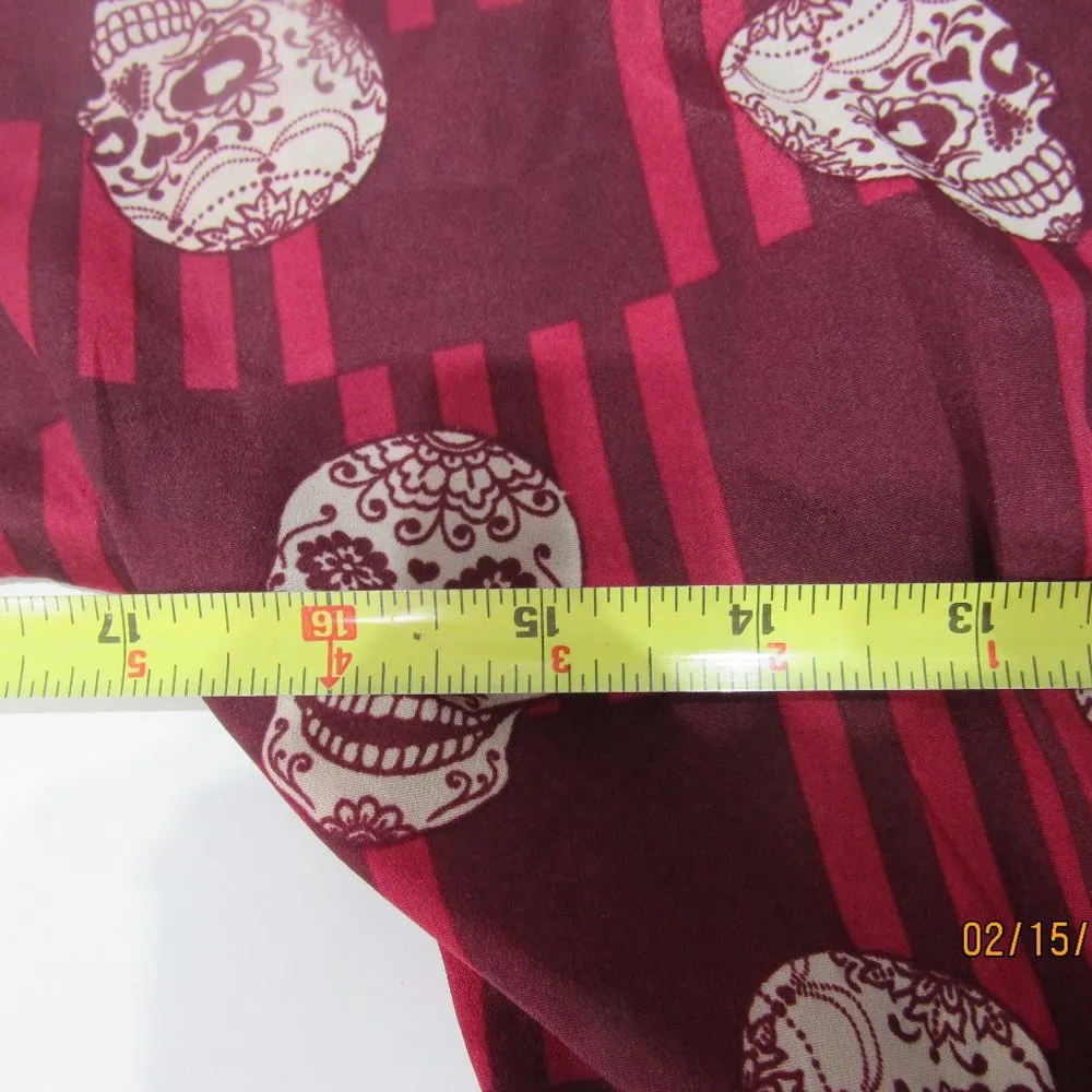 Xhilaration Red Skull Dress Midi Checkered Stargirl Emo Rock Dress Small - Image 4