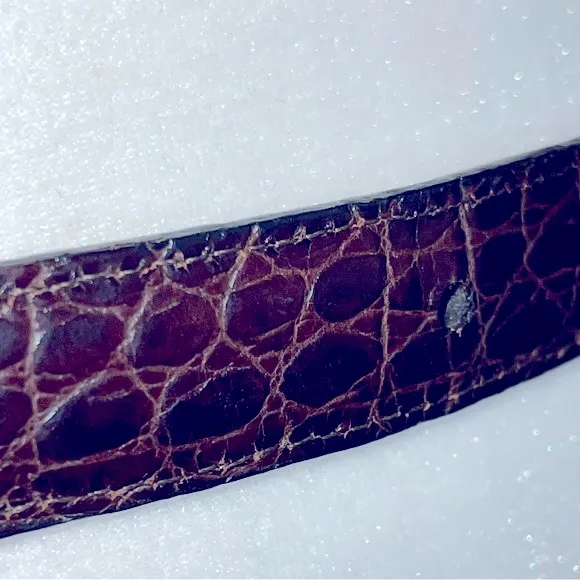 Reversible belt with silver plating one side brown & one side black - Image 9