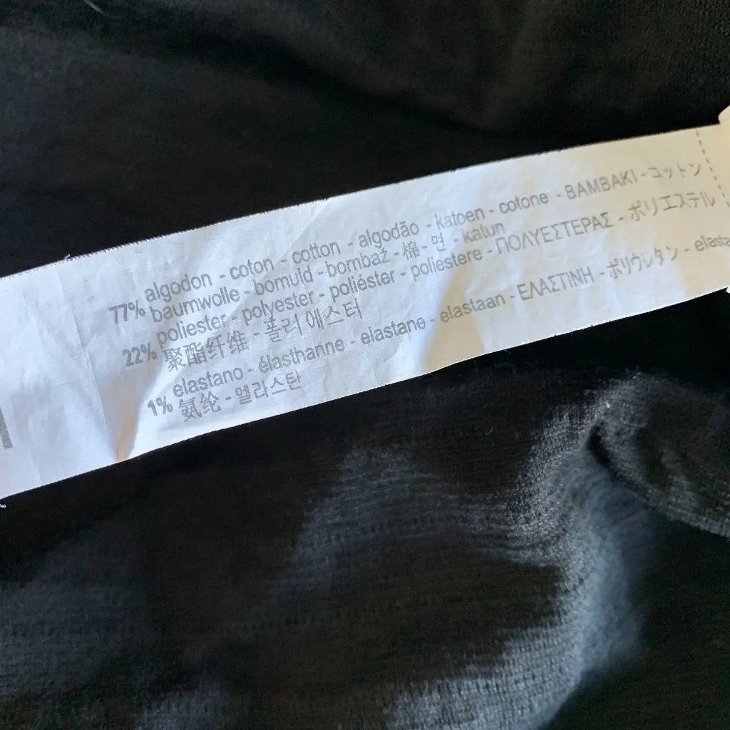 Zara Black Long Sleeve Top Medium Minimalist Workwear Casual Layer Streetwear - Image 5