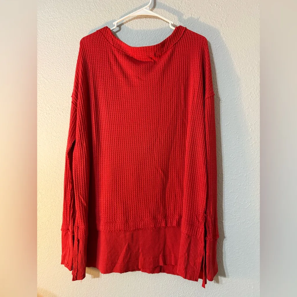 Free People We The Free Vibrant Red Knit Top - Image 5