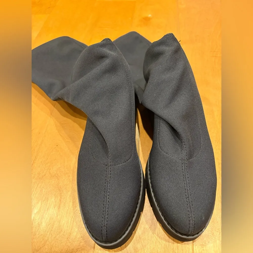 La Canadienne Jerry tall platform pull on boots sz 8.5 black - Image 4