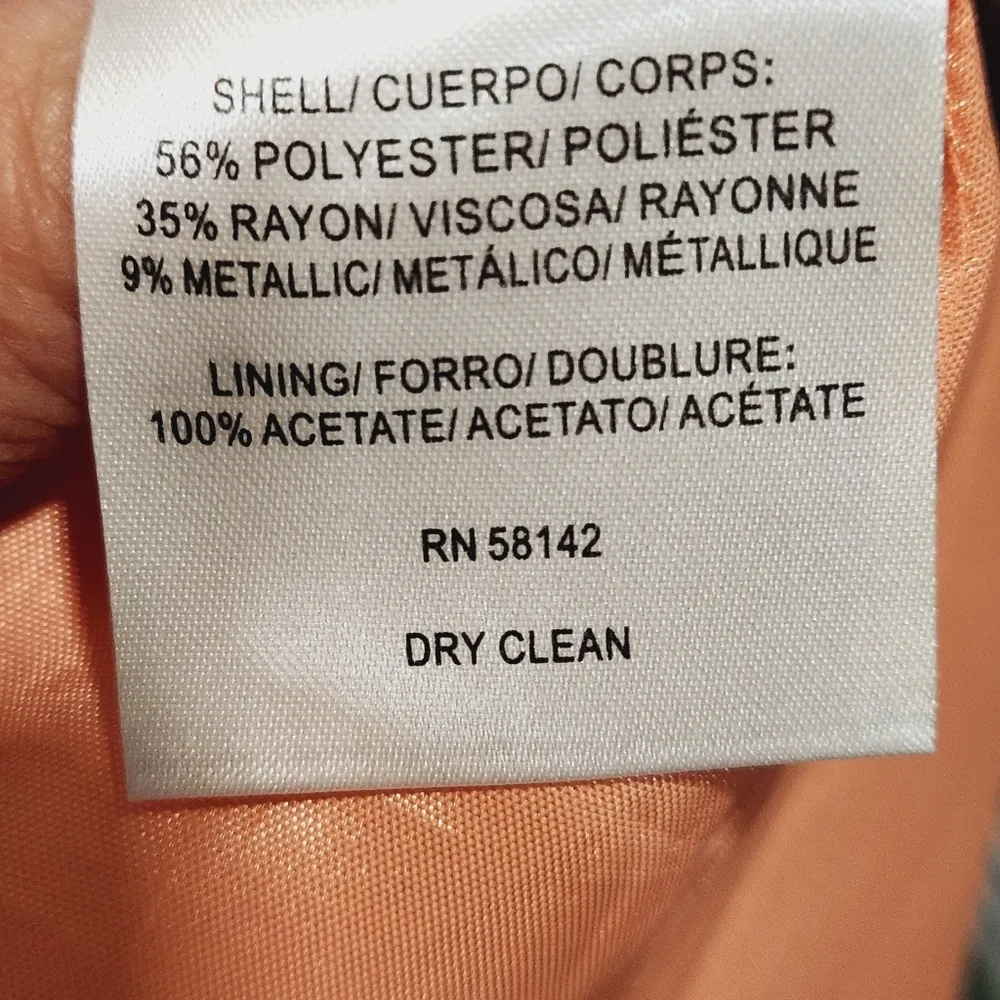 Mum Jacquard Fit And Flare Metallic Dress With Pockets Coral Size 8 - Image 12