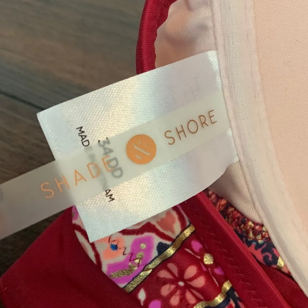 Shade And Shore Maroon Strappy Push Up Bikini Top - Image 3