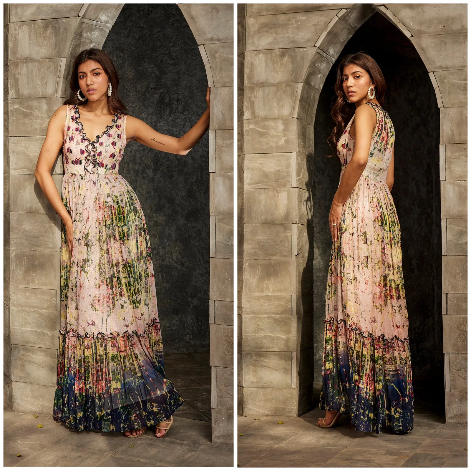 Anthropologie Multicolor Tiered Maxi Dress - Image 2