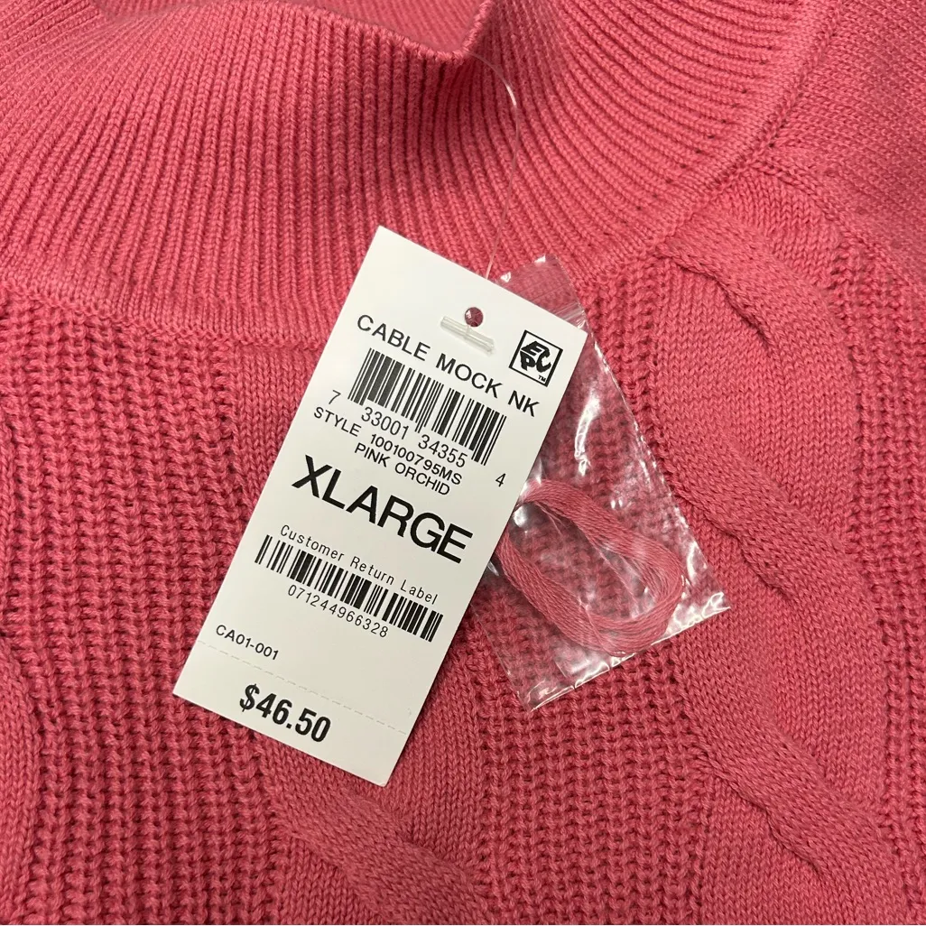 Karen Scott (set of 2) pink classic cozy feminine cable-knit sweaters NWT 1X - Image 7