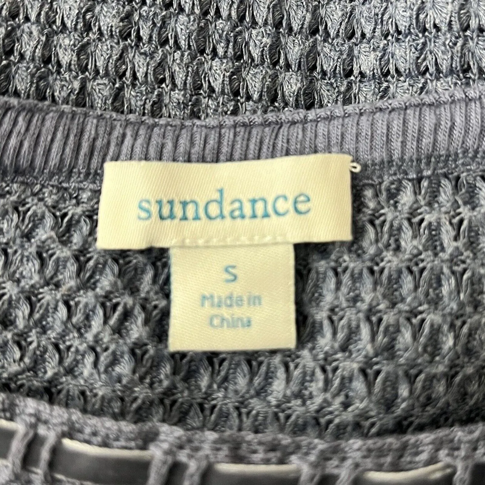 Sundance Shirt Womens Small‎ Blue Ribbed Knit Thermal Lightweight Casual Lounge - Image 6