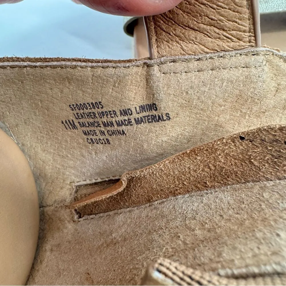 Sofft Womens Fiora‎ Sandal Brown Gold Leather Caged Gladiator Flat Shoe Sz 11 Tan - Image 8